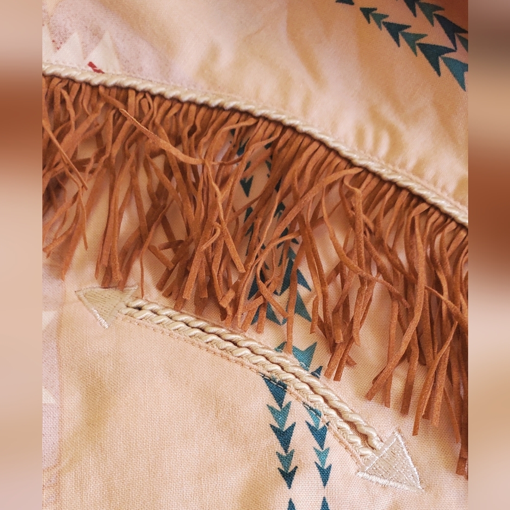Women's Vintage Western Panhandle Slim Fringe Shirt Southwest Small - Picture 5 of 12